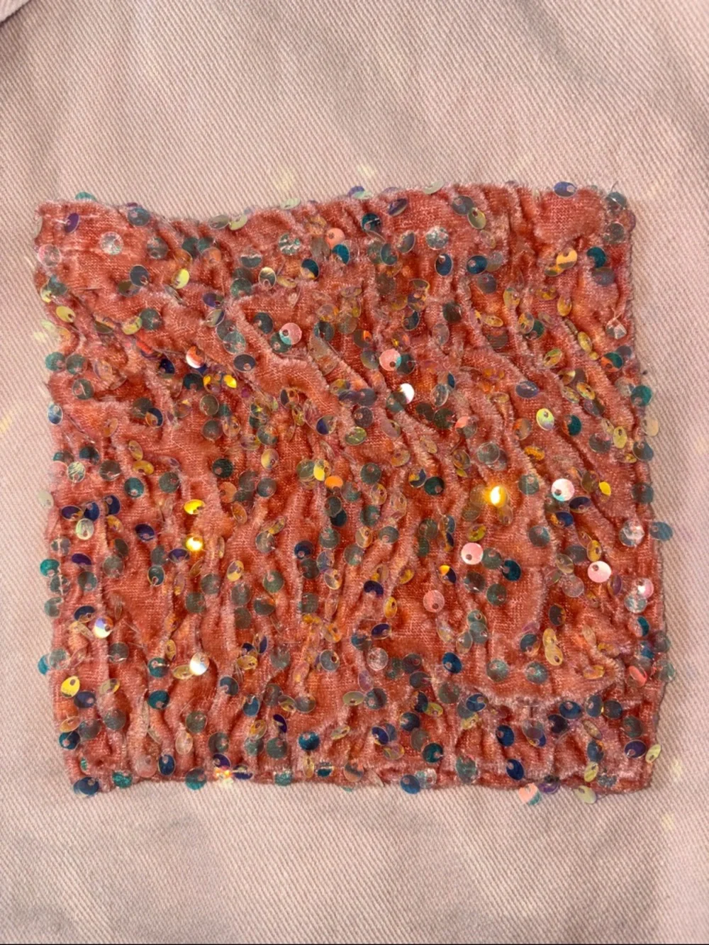 Chicme women's sequin patchwork denim Shacket Size Medium - Picture 8 of 8